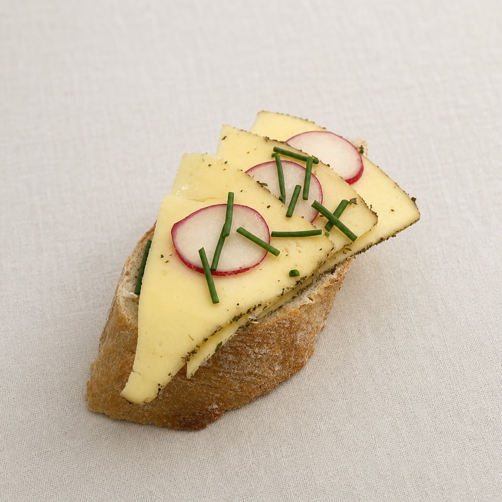 Blütenkäse Oliven Baguette